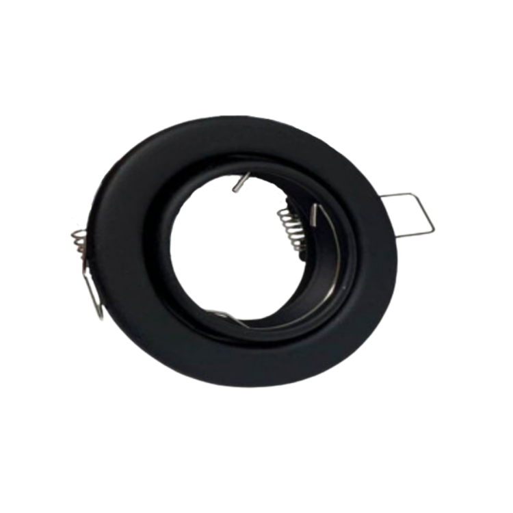 Supporto faretto rotondo per portalampada GU10 Nero